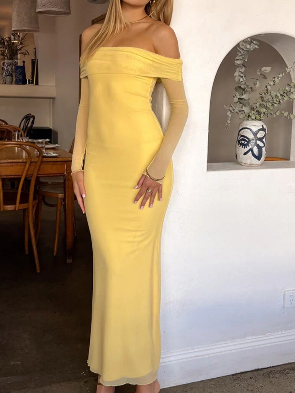 Beginning Boutique Yellow Maxi Prom Dress Size 4